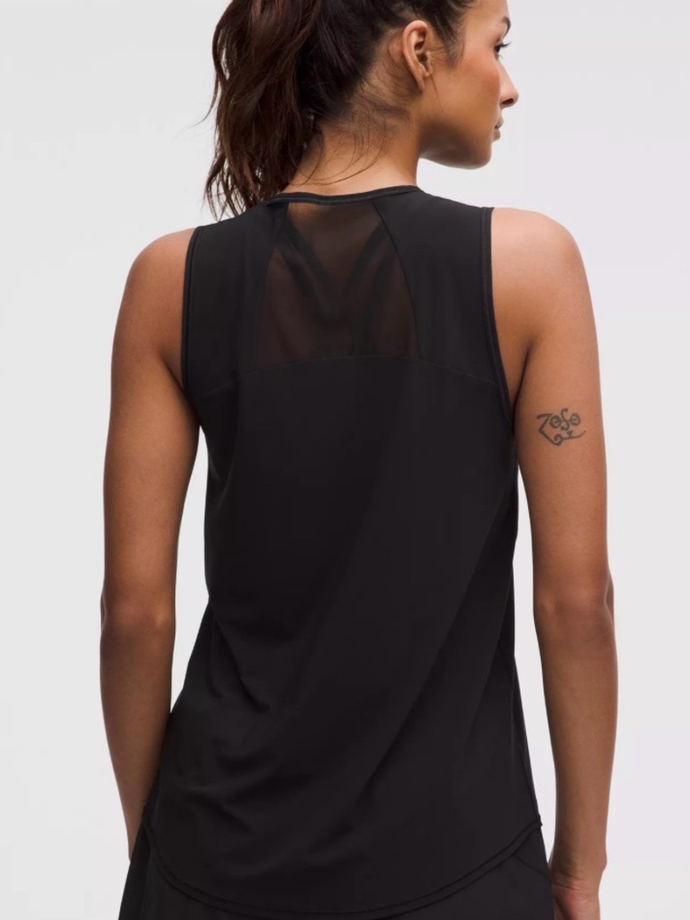 lululemon athletica Sculpt Black Mesh-Back Performance Tank